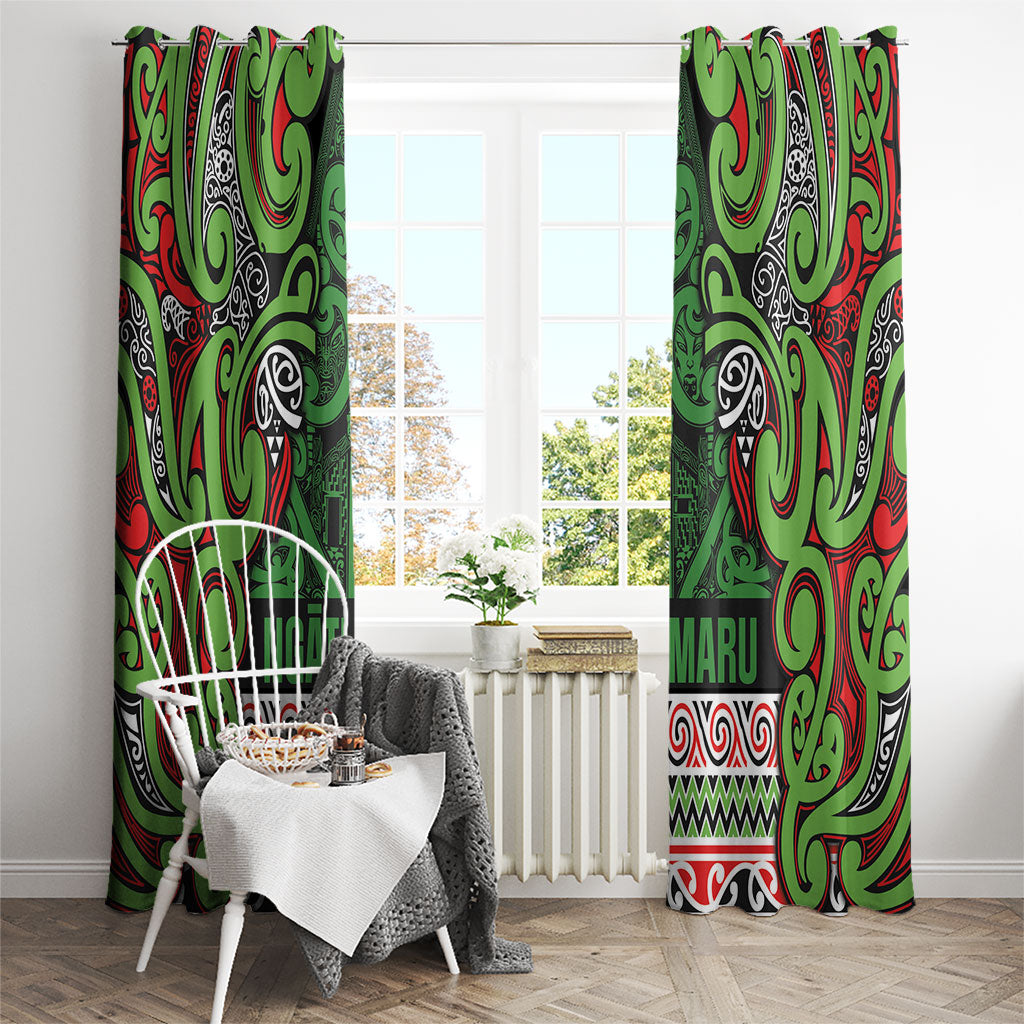 Aotearoa Iwi Ngati Maru Hauraki Window Curtain Maori Wharenui House Tribal Pattern LT9 - Polynesian Pride