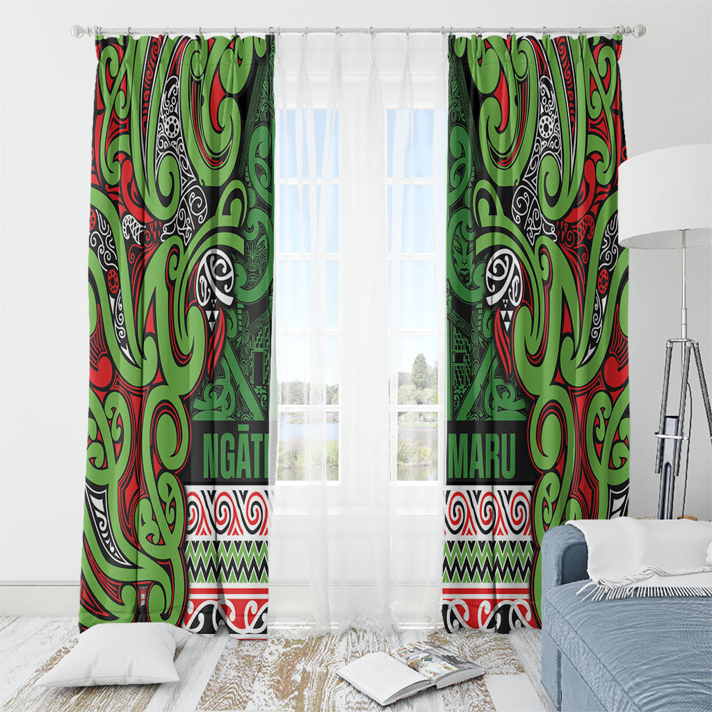 Aotearoa Iwi Ngati Maru Hauraki Window Curtain Maori Wharenui House Tribal Pattern LT9 - Polynesian Pride