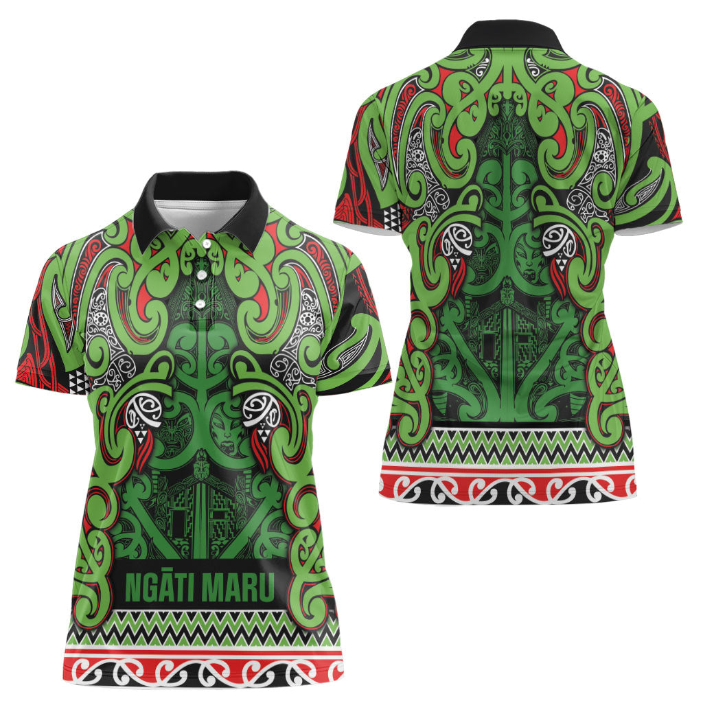 Aotearoa Iwi Ngati Maru Hauraki Women Polo Shirt Maori Wharenui House Tribal Pattern LT9 - Polynesian Pride