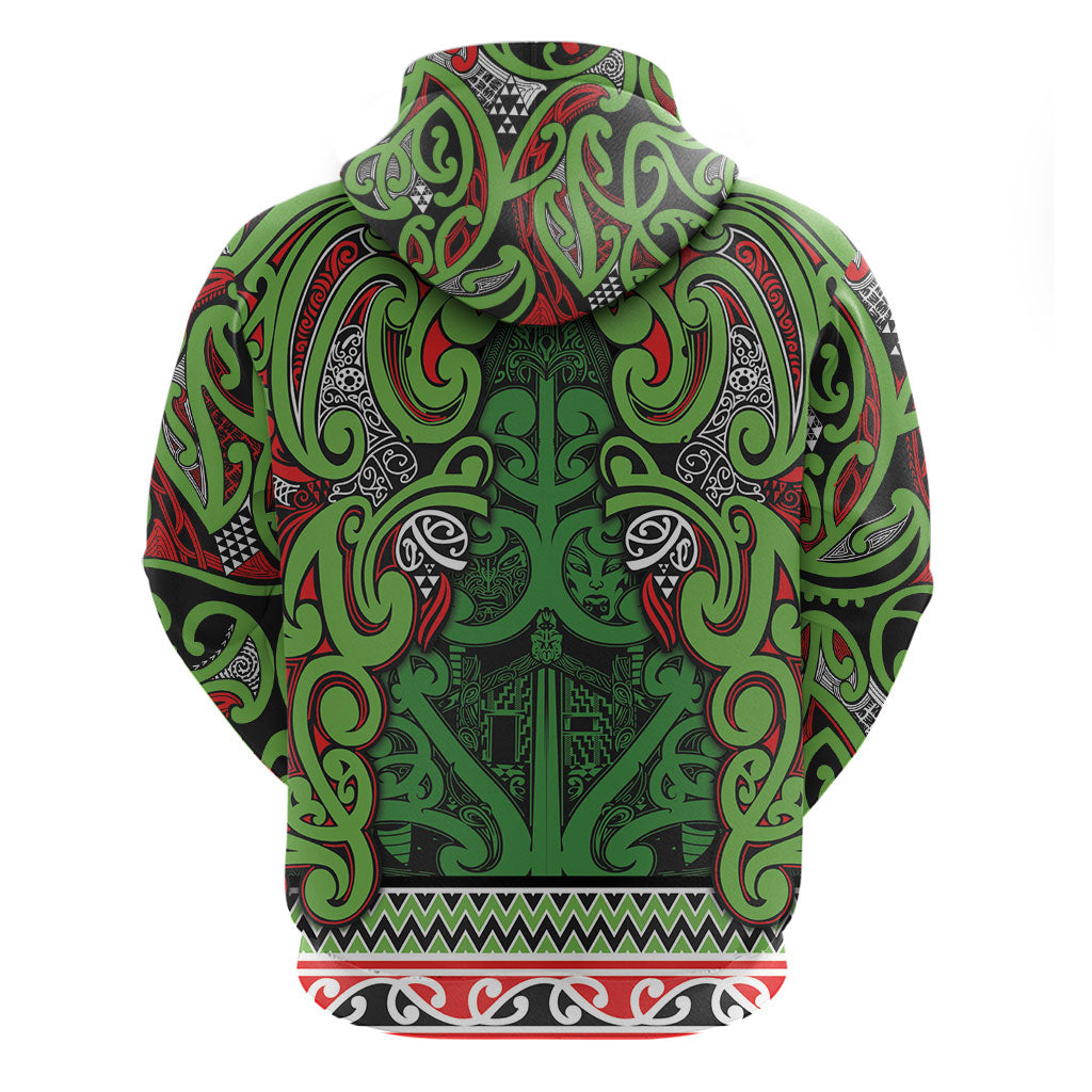 Aotearoa Iwi Ngati Maru Hauraki Zip Hoodie Maori Wharenui House Tribal Pattern LT9 - Polynesian Pride