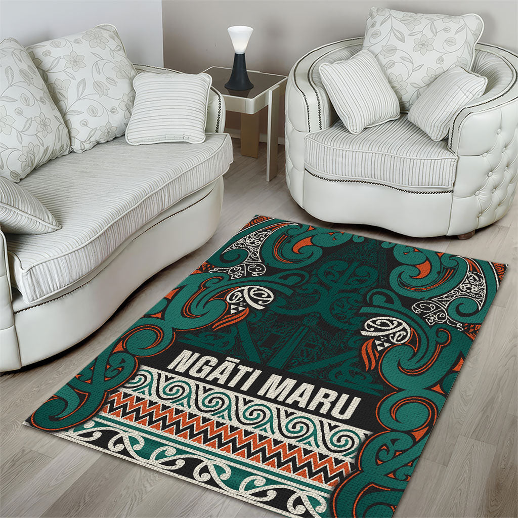 Aotearoa Iwi Ngāti Maru Taranaki Area Rug Maori Wharenui House Tribal Pattern LT9 - Polynesian Pride