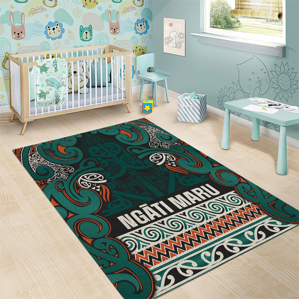 Aotearoa Iwi Ngāti Maru Taranaki Area Rug Maori Wharenui House Tribal Pattern LT9 - Polynesian Pride