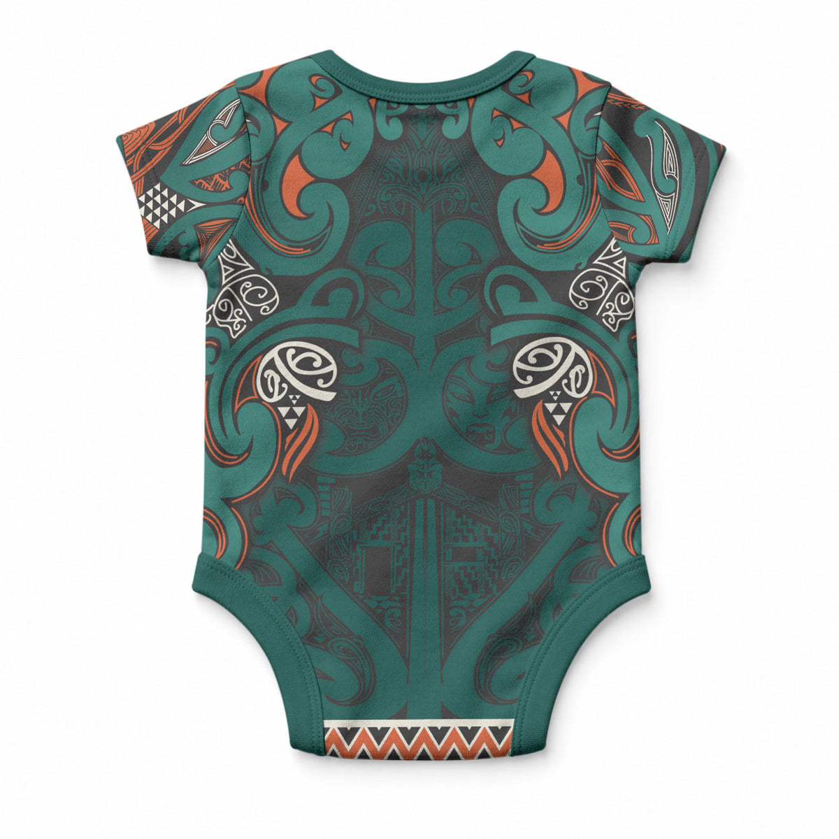 Aotearoa Iwi Ngāti Maru Taranaki Baby Onesie Maori Wharenui House Tribal Pattern