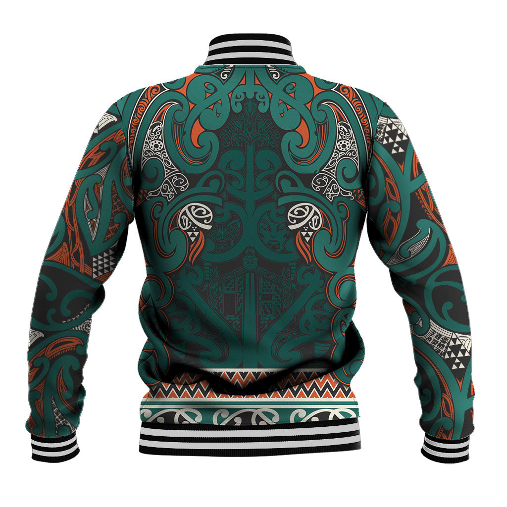 Aotearoa Iwi Ngāti Maru Taranaki Baseball Jacket Maori Wharenui House Tribal Pattern LT9 - Polynesian Pride