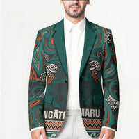 Aotearoa Iwi Ngāti Maru Taranaki Blazer Maori Wharenui House Tribal Pattern LT9 - Polynesian Pride