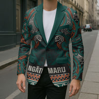 Aotearoa Iwi Ngāti Maru Taranaki Blazer Maori Wharenui House Tribal Pattern LT9 - Polynesian Pride