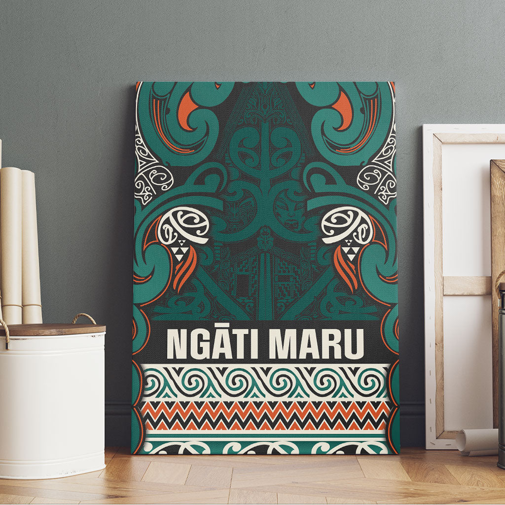 Aotearoa Iwi Ngāti Maru Taranaki Canvas Wall Art Maori Wharenui House Tribal Pattern LT9 - Polynesian Pride