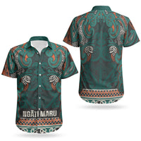 Aotearoa Iwi Ngāti Maru Taranaki Couples Matching Long Sleeve Bodycon Dress and Hawaiian Shirt Maori Wharenui House Tribal Pattern LT9 - Polynesian Pride