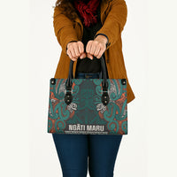 Aotearoa Iwi Ngāti Maru Taranaki Leather Bag Maori Wharenui House Tribal Pattern LT9 - Polynesian Pride