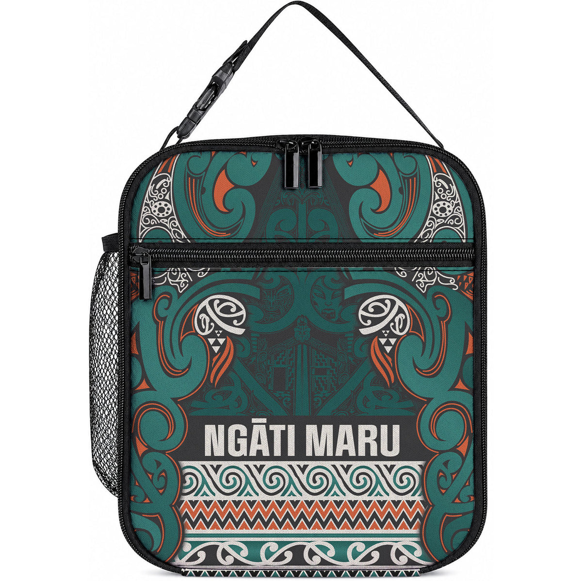Aotearoa Iwi Ngāti Maru Taranaki Lunch Bag Maori Wharenui House Tribal Pattern