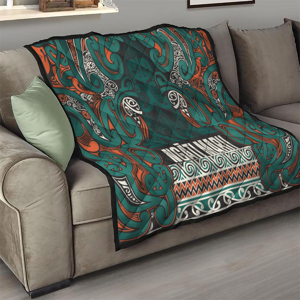 Aotearoa Iwi Ngāti Maru Taranaki Quilt Maori Wharenui House Tribal Pattern LT9 - Polynesian Pride