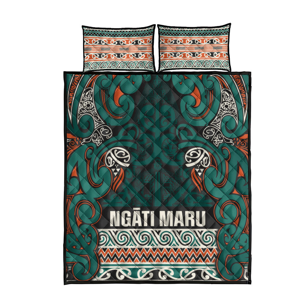 Aotearoa Iwi Ngāti Maru Taranaki Quilt Bed Set Maori Wharenui House Tribal Pattern LT9 - Polynesian Pride