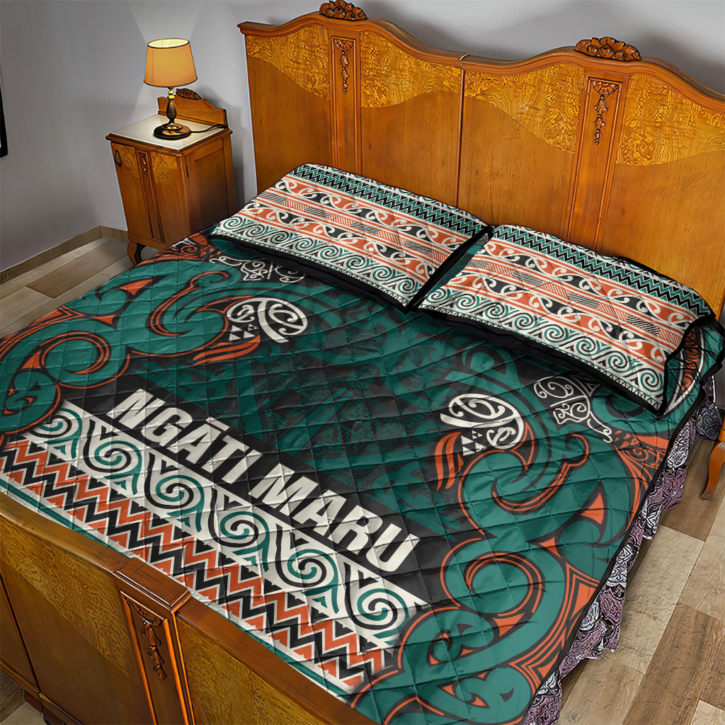 Aotearoa Iwi Ngāti Maru Taranaki Quilt Bed Set Maori Wharenui House Tribal Pattern LT9 - Polynesian Pride