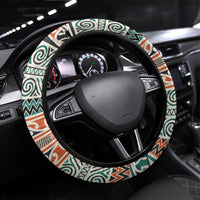 Aotearoa Iwi Ngāti Maru Taranaki Steering Wheel Cover Maori Wharenui House Tribal Pattern LT9 Universal Fit Deep Teal - Polynesian Pride