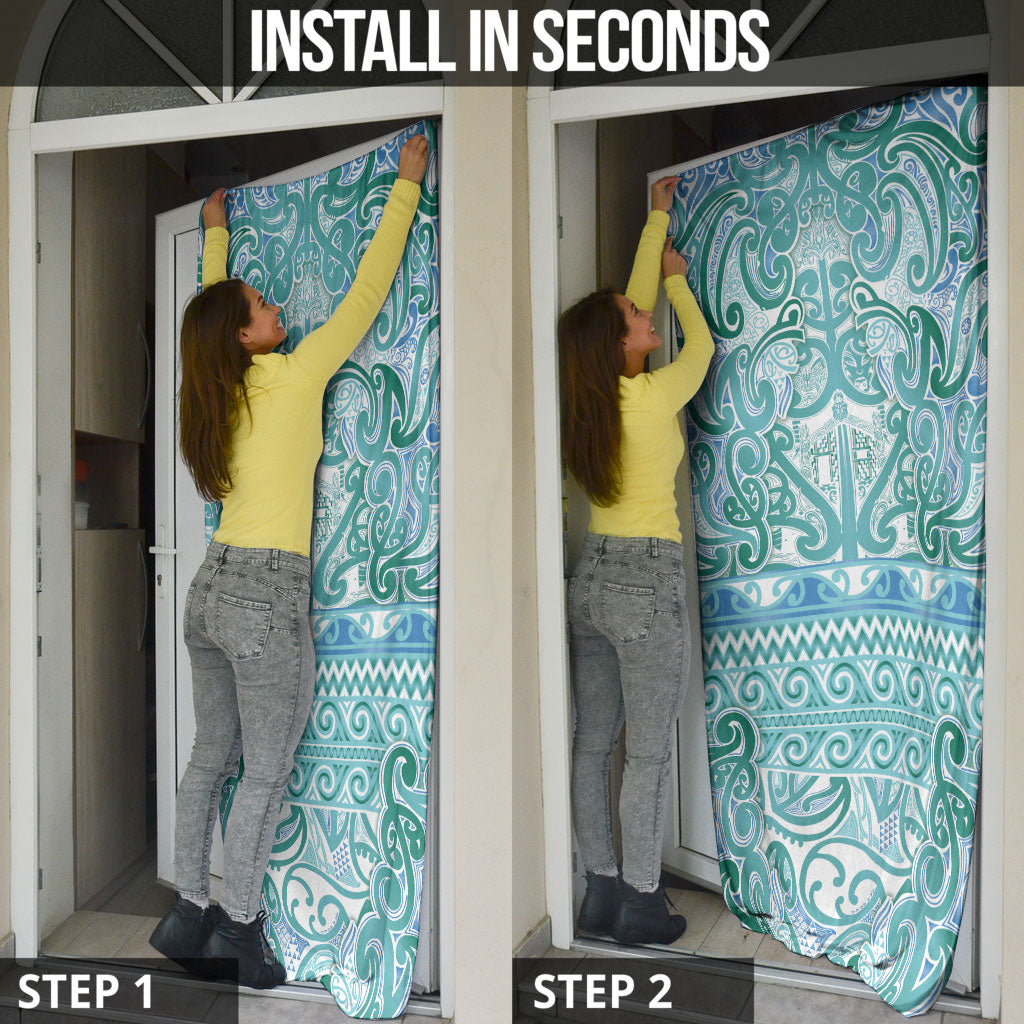 Aotearoa Iwi Ngati Paoa Door Cover Maori Wharenui House Tribal Pattern LT9 - Polynesian Pride