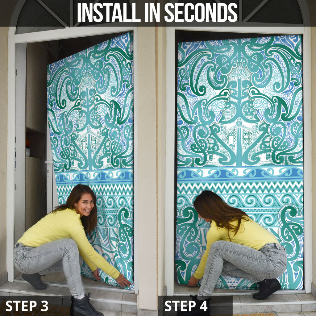 Aotearoa Iwi Ngati Paoa Door Cover Maori Wharenui House Tribal Pattern LT9 - Polynesian Pride