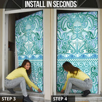 Aotearoa Iwi Ngati Paoa Door Cover Maori Wharenui House Tribal Pattern LT9 - Polynesian Pride