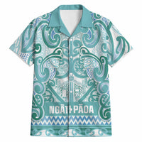 Aotearoa Iwi Ngati Paoa Hawaiian Shirt Maori Wharenui House Tribal Pattern LT9 Turquoise - Polynesian Pride