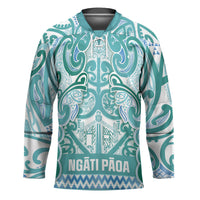 Aotearoa Iwi Ngati Paoa Hockey Jersey Maori Wharenui House Tribal Pattern LT9 Unisex Turquoise - Polynesian Pride