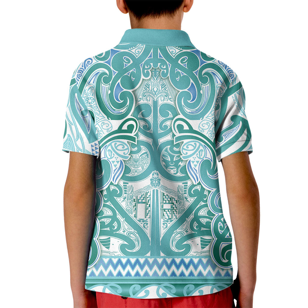 Aotearoa Iwi Ngati Paoa Kid Polo Shirt Maori Wharenui House Tribal Pattern LT9 - Polynesian Pride