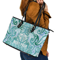Aotearoa Iwi Ngati Paoa Leather Tote Bag Maori Wharenui House Tribal Pattern LT9 - Polynesian Pride