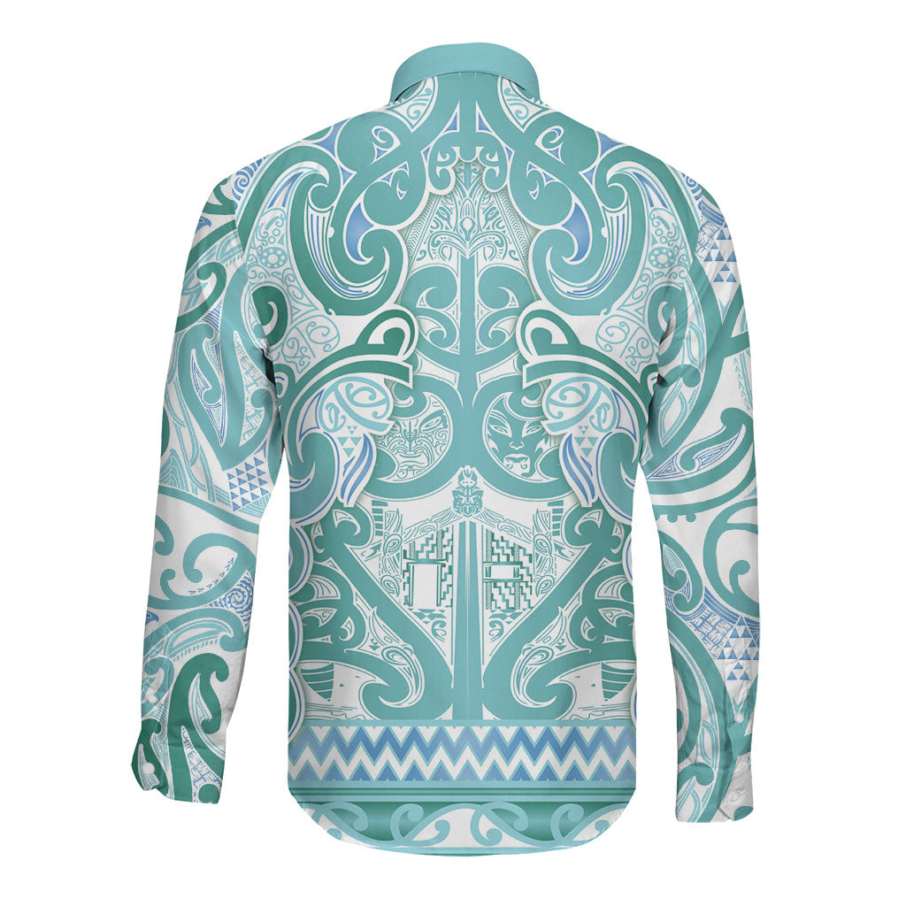 Aotearoa Iwi Ngati Paoa Long Sleeve Button Shirt Maori Wharenui House Tribal Pattern LT9 - Polynesian Pride