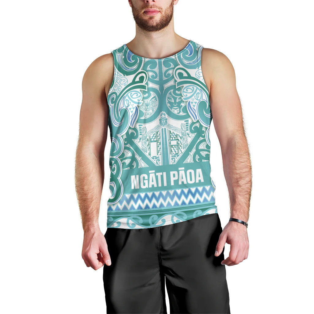 Aotearoa Iwi Ngati Paoa Men Tank Top Maori Wharenui House Tribal Pattern LT9 - Polynesian Pride
