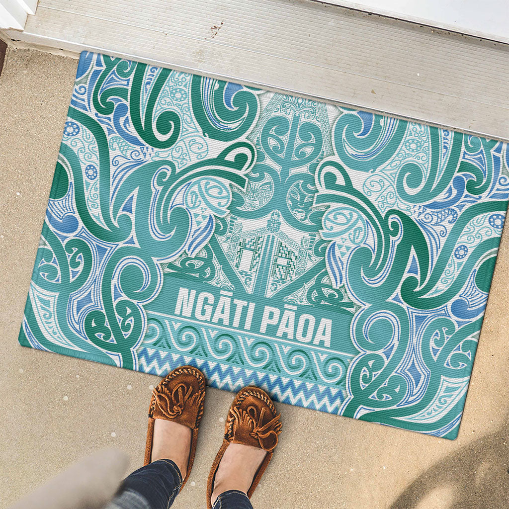 Aotearoa Iwi Ngati Paoa Rubber Doormat Maori Wharenui House Tribal Pattern LT9 - Polynesian Pride