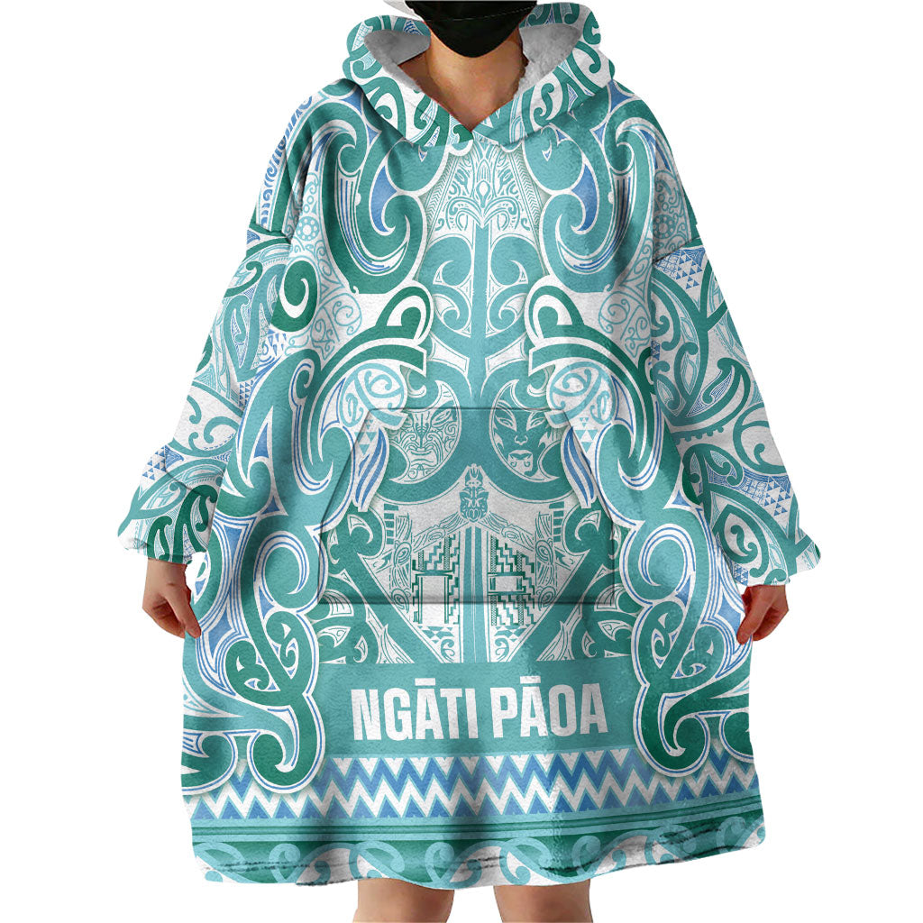Aotearoa Iwi Ngati Paoa Wearable Blanket Hoodie Maori Wharenui House Tribal Pattern LT9 - Polynesian Pride