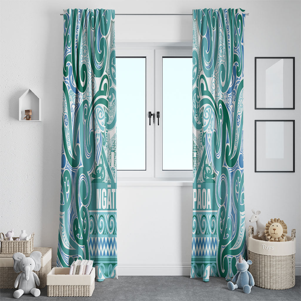 Aotearoa Iwi Ngati Paoa Window Curtain Maori Wharenui House Tribal Pattern LT9 - Polynesian Pride