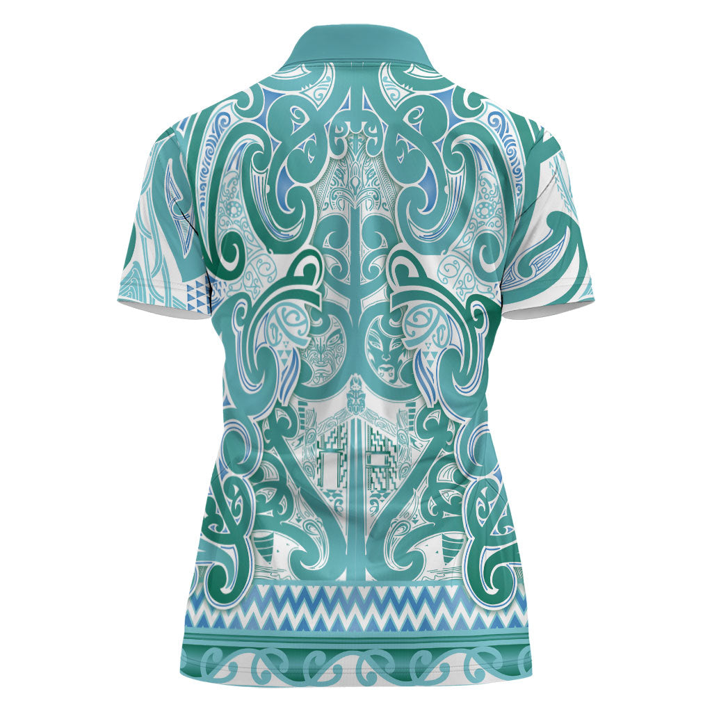 Aotearoa Iwi Ngati Paoa Women Polo Shirt Maori Wharenui House Tribal Pattern LT9 - Polynesian Pride