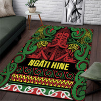 Aotearoa Iwi Ngati Hine Area Rug Maori Wharenui House Tribal Pattern LT9 Deep Green - Polynesian Pride
