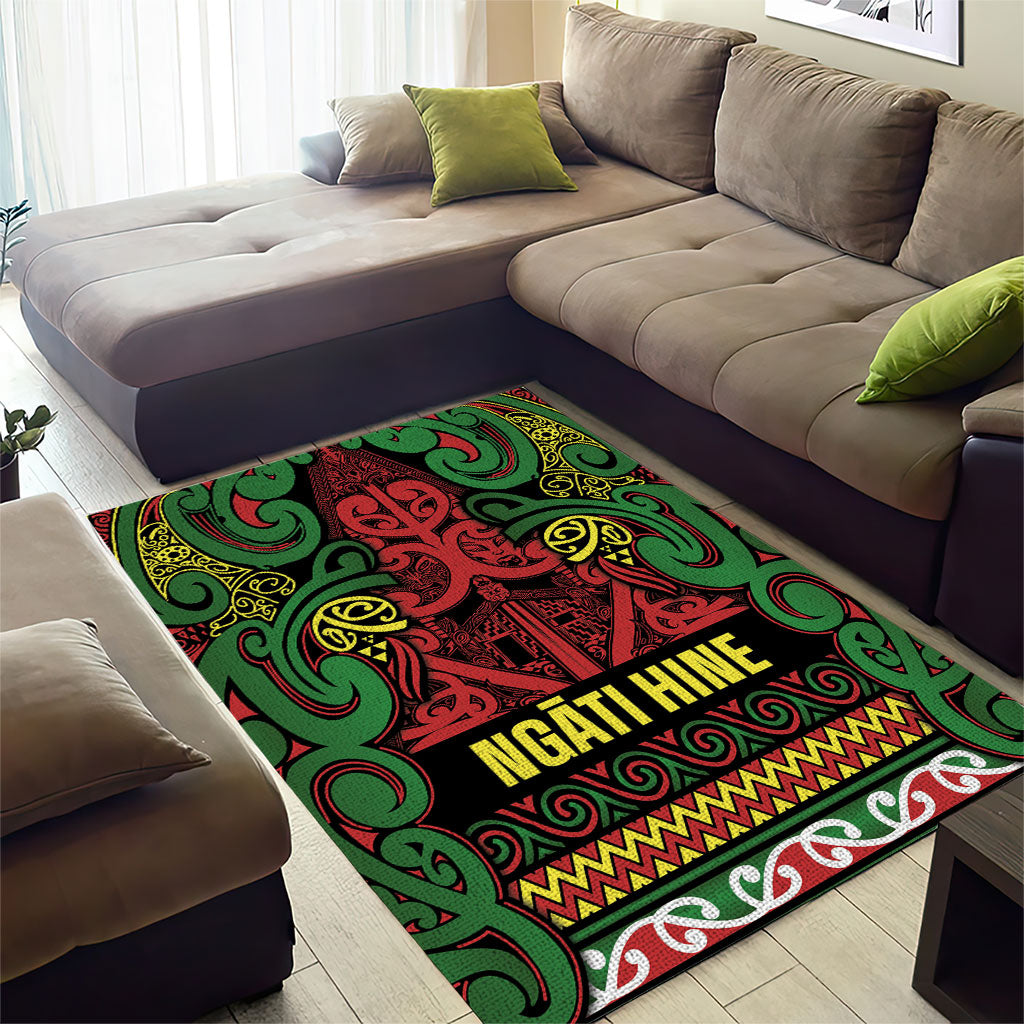 Aotearoa Iwi Ngati Hine Area Rug Maori Wharenui House Tribal Pattern LT9 - Polynesian Pride