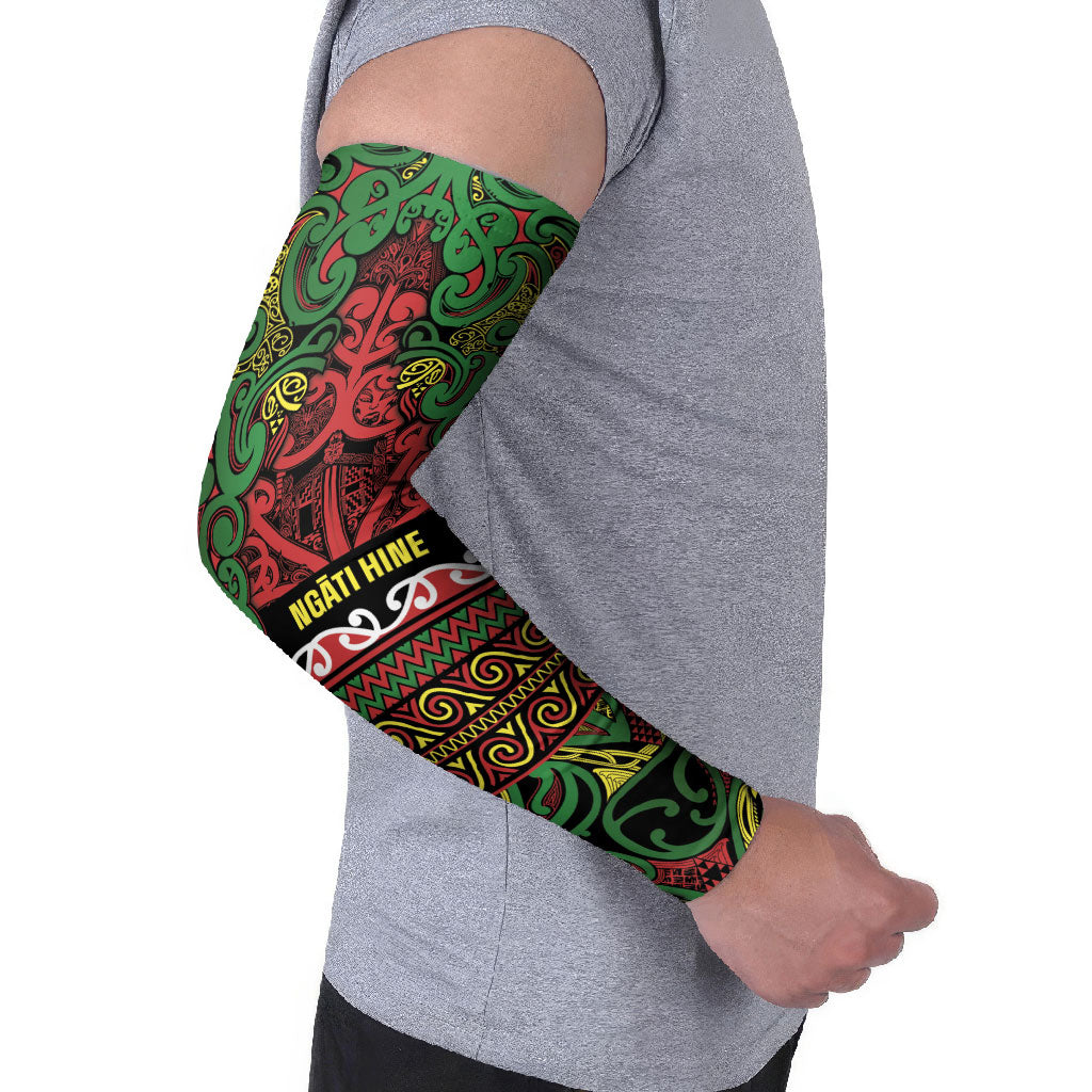 Aotearoa Iwi Ngati Hine Arm Sleeves Maori Wharenui House Tribal Pattern LT9 - Polynesian Pride
