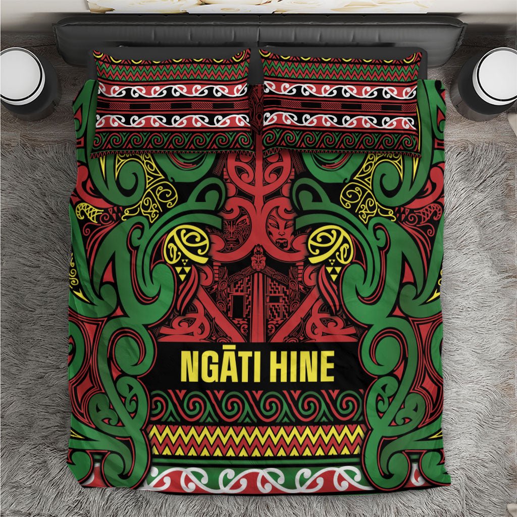 Aotearoa Iwi Ngati Hine Bedding Set Maori Wharenui House Tribal Pattern LT9 Deep Green - Polynesian Pride