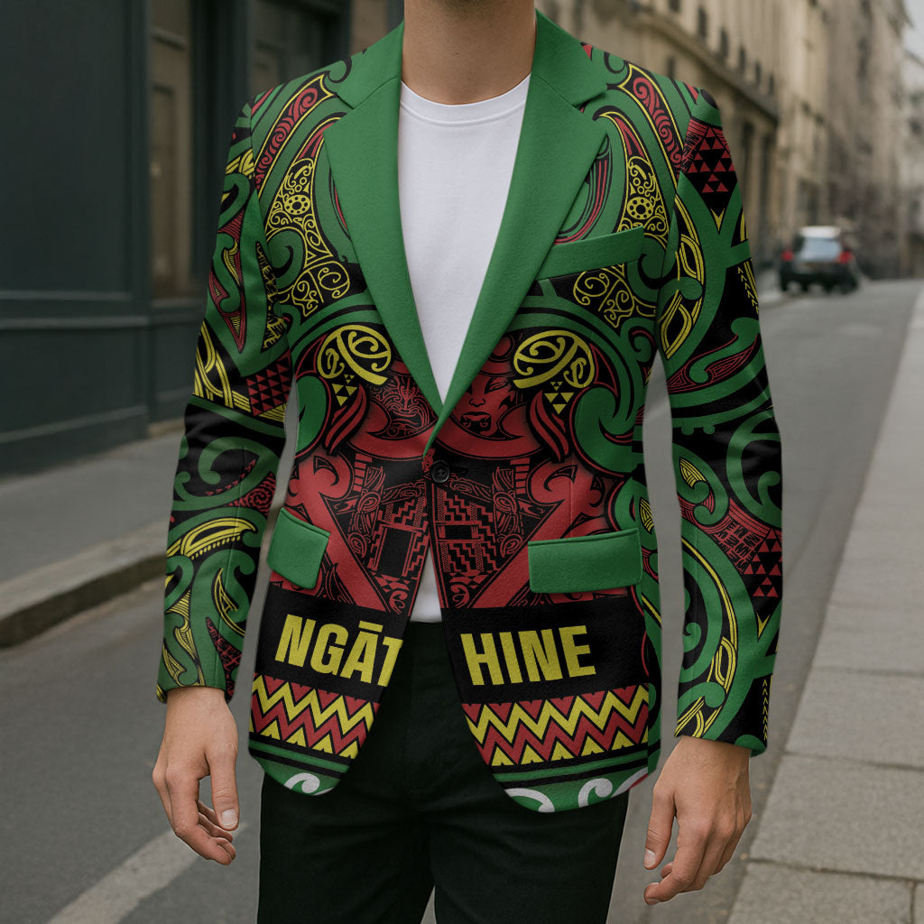 Aotearoa Iwi Ngati Hine Blazer Maori Wharenui House Tribal Pattern LT9 - Polynesian Pride