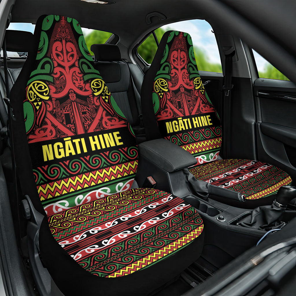 Aotearoa Iwi Ngati Hine Car Seat Cover Maori Wharenui House Tribal Pattern LT9 One Size Deep Green - Polynesian Pride