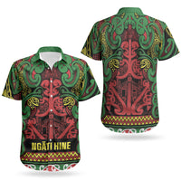 Aotearoa Iwi Ngati Hine Couples Matching Puletasi and Hawaiian Shirt Maori Wharenui House Tribal Pattern LT9 - Polynesian Pride