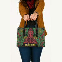 Aotearoa Iwi Ngati Hine Leather Bag Maori Wharenui House Tribal Pattern LT9 - Polynesian Pride