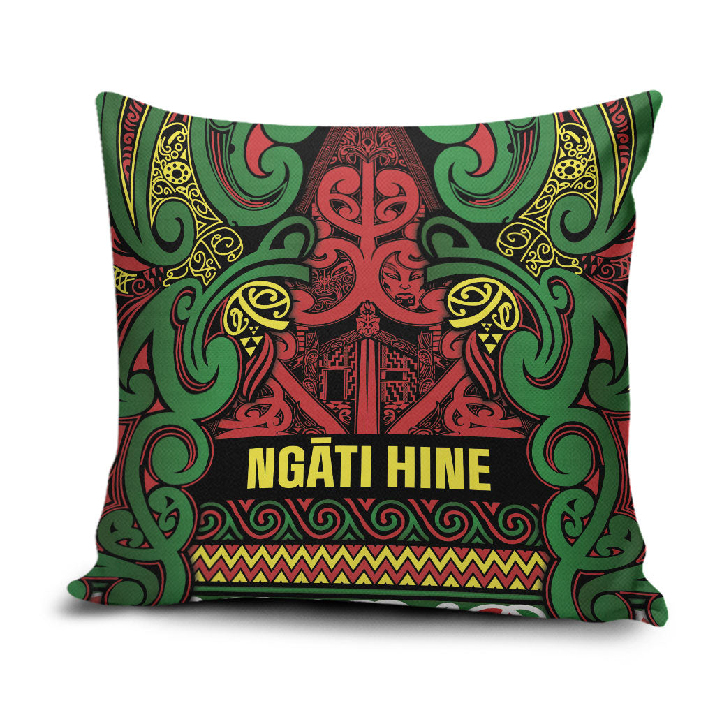 Aotearoa Iwi Ngati Hine Pillow Cover Maori Wharenui House Tribal Pattern LT9 Deep Green - Polynesian Pride