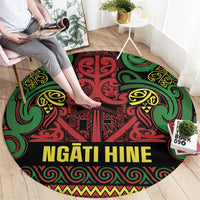 Aotearoa Iwi Ngati Hine Round Carpet Maori Wharenui House Tribal Pattern LT9 - Polynesian Pride