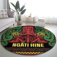 Aotearoa Iwi Ngati Hine Round Carpet Maori Wharenui House Tribal Pattern LT9 - Polynesian Pride