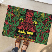 Aotearoa Iwi Ngati Hine Rubber Doormat Maori Wharenui House Tribal Pattern LT9 - Polynesian Pride