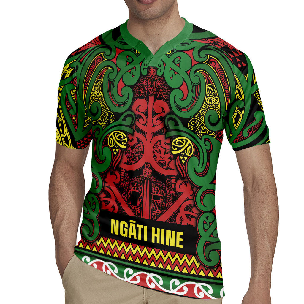 Aotearoa Iwi Ngati Hine Rugby Jersey Maori Wharenui House Tribal Pattern LT9 - Polynesian Pride