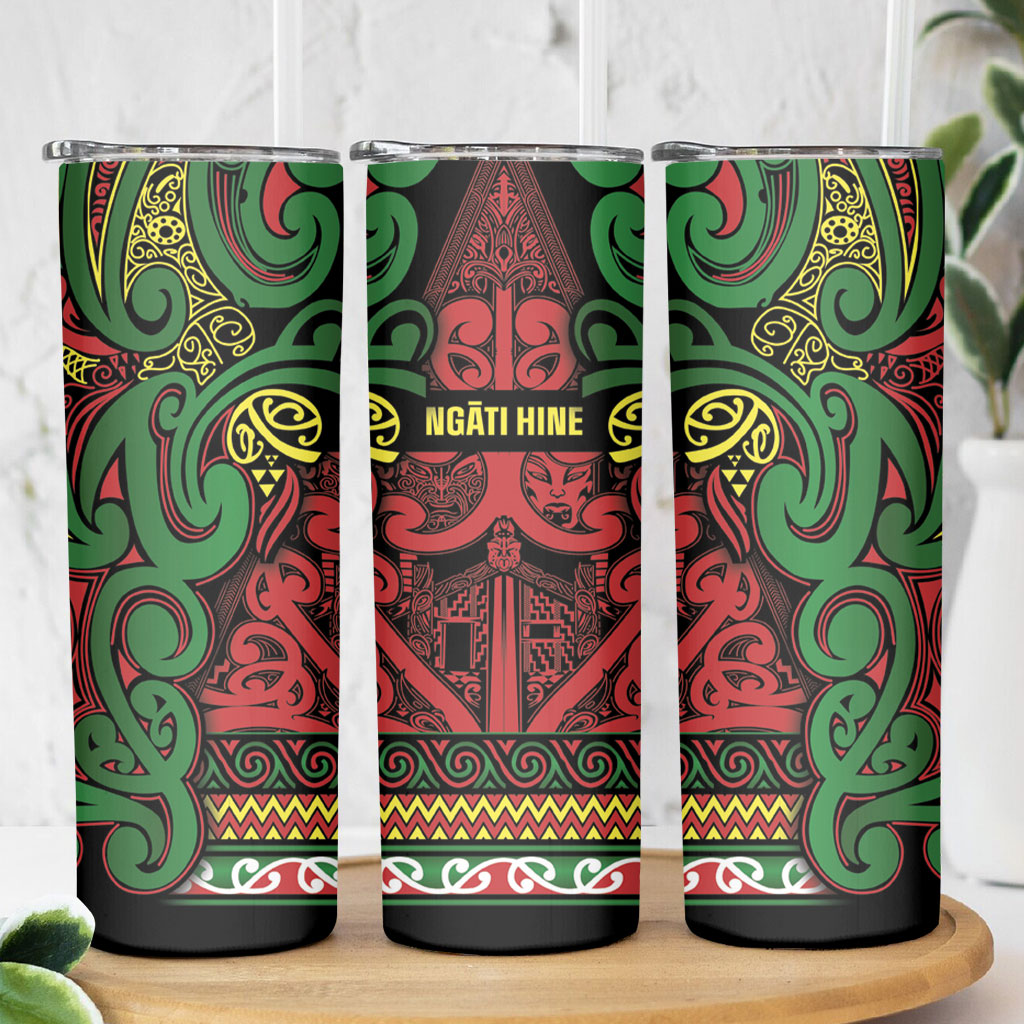 Aotearoa Iwi Ngati Hine Skinny Tumbler Maori Wharenui House Tribal Pattern LT9 - Polynesian Pride
