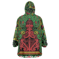 Aotearoa Iwi Ngati Hine Wearable Blanket Hoodie Maori Wharenui House Tribal Pattern LT9 - Polynesian Pride