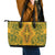 Africa Dashiki Leather Tote Bag African Tribal Art Mixed Polynesian Tattoo Gold Color Unique LT9 - Polynesian Pride