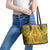 Africa Dashiki Leather Tote Bag African Tribal Art Mixed Polynesian Tattoo Gold Color Unique LT9 - Polynesian Pride