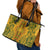 Africa Dashiki Leather Tote Bag African Tribal Art Mixed Polynesian Tattoo Gold Color Unique LT9 - Polynesian Pride