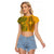 Africa Dashiki Raglan Cropped T Shirt African Tribal Art Mixed Polynesian Tattoo Gold Color Unique LT9 Female Gold - Polynesian Pride